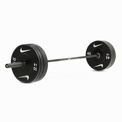 20 kg Nike Black Chrome Swoosh / Nike Black Bumper Plates / Black/Orange