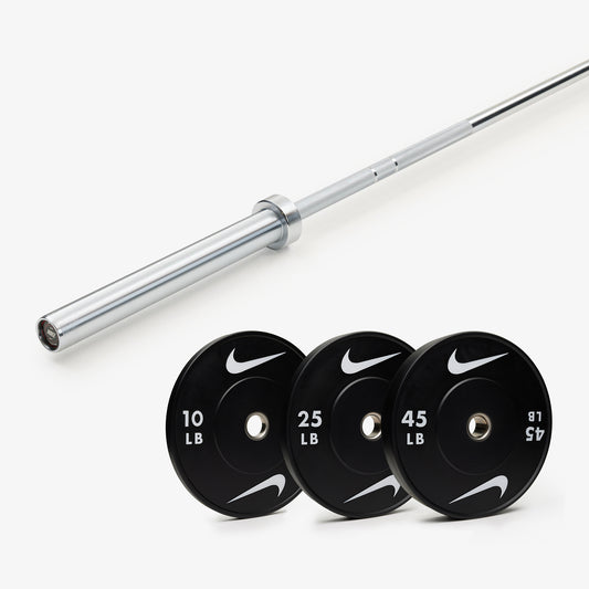 Nike Chrome Barbell & Weights Bundle