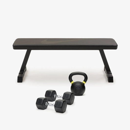 Workout bench and dumbbell set sale