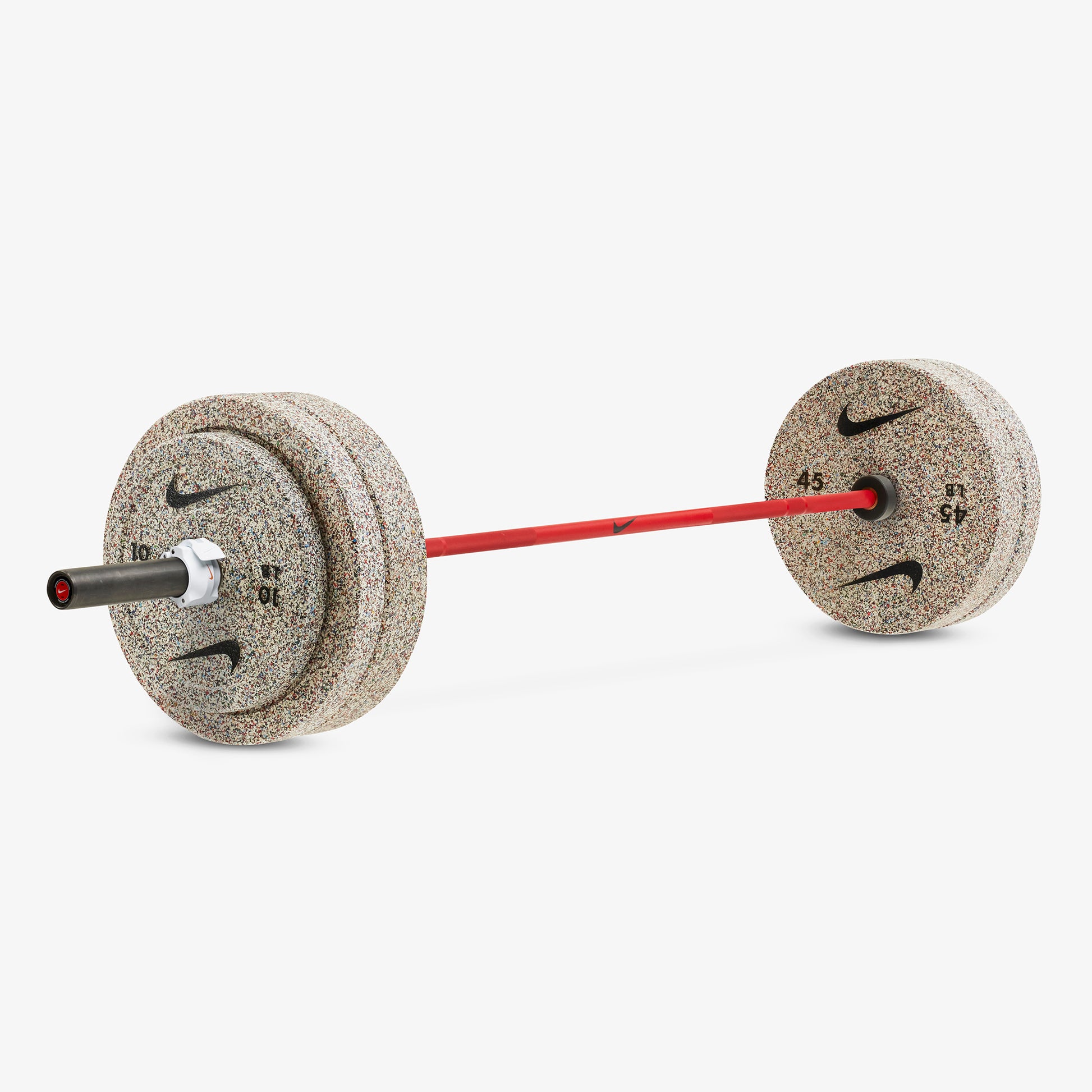 20 kg Nike Strength Shield - Red SWOOSH / Nike Grind Bumper Plates / White/Orange