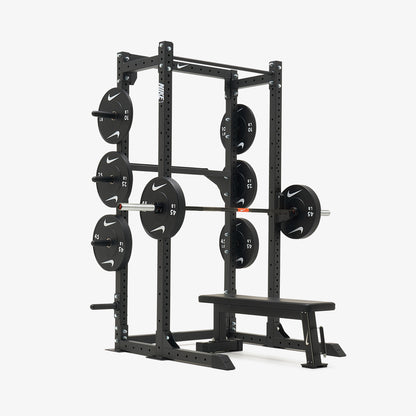 Nike Half Rack / Black Bumper Plates / 20 kg Nike 1972 Power Bar