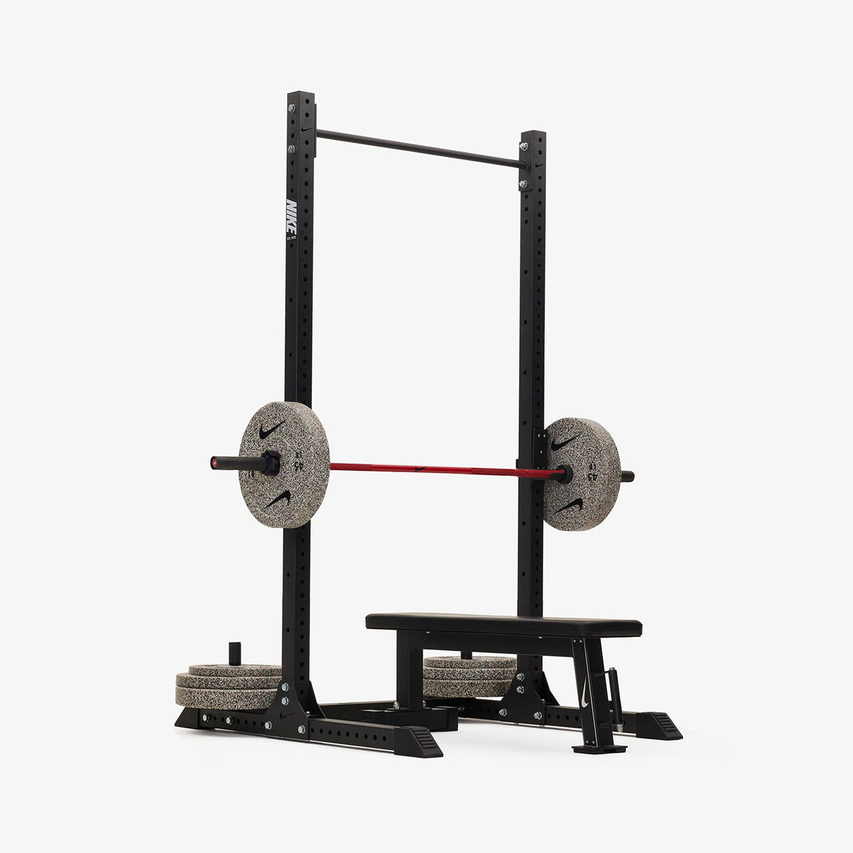 Nike Squat Rack / Nike Grind Bumper Plates / 20 kg Nike Strength Shield - Red SWOOSH