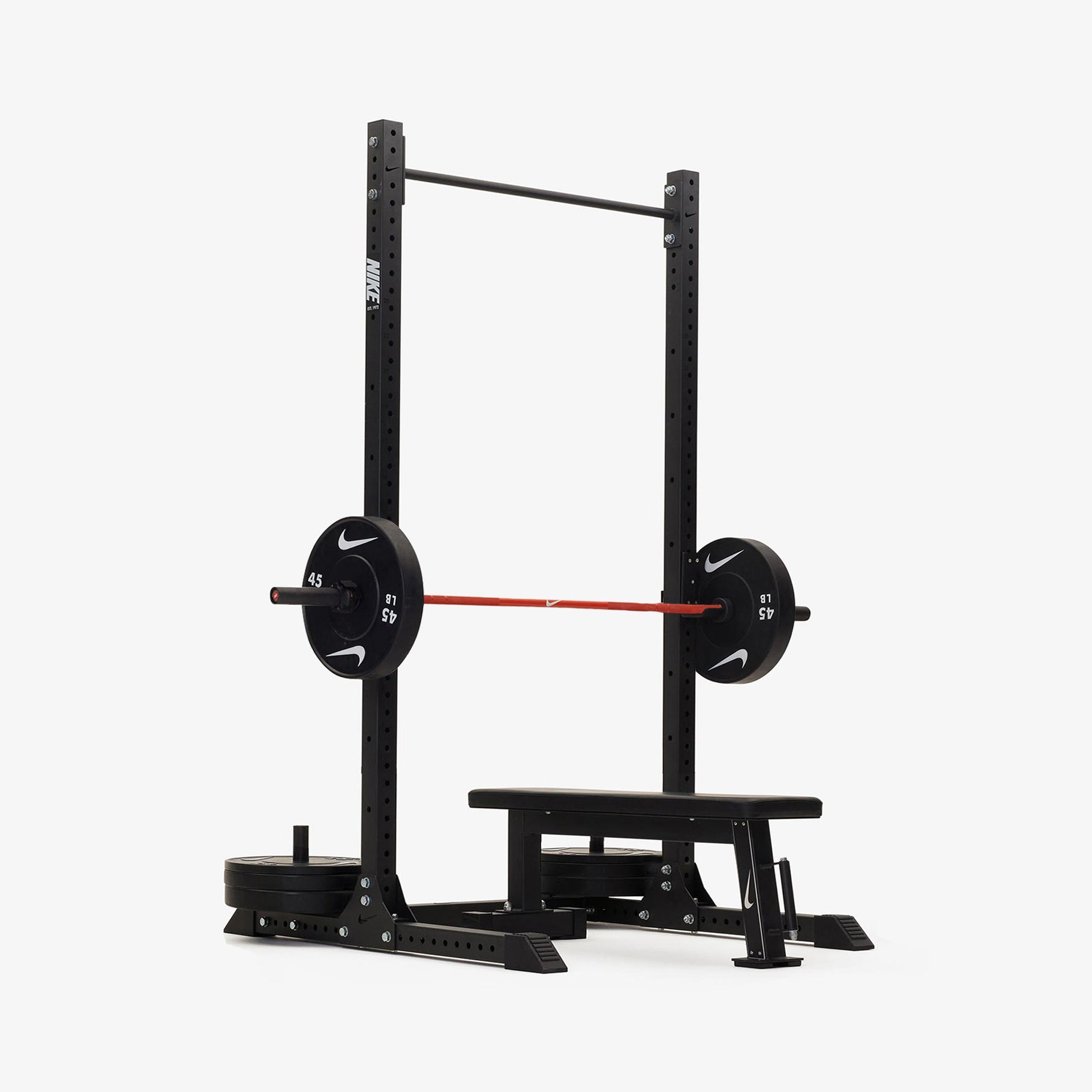 Nike Squat Rack / Black/White / 20 kg Nike Strength Shield - Orange SWOOSH