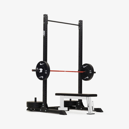 Nike Squat Rack / Black Bumper Plates / 15 kg Nike Strength Shield - Orange SWOOSH