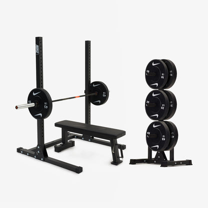 Nike Squat Stand / Black Bumper Plates / 20 kg Nike 1972 Power Bar