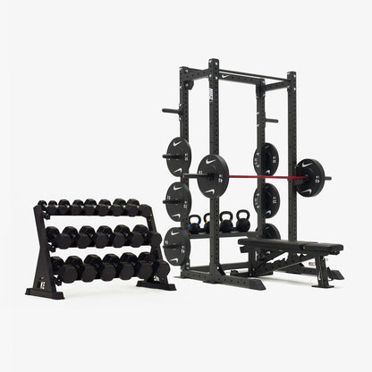 Nike Half Rack / Black/Black Dumbbells + Black/White Plates / 20 kg Red SWOOSH
