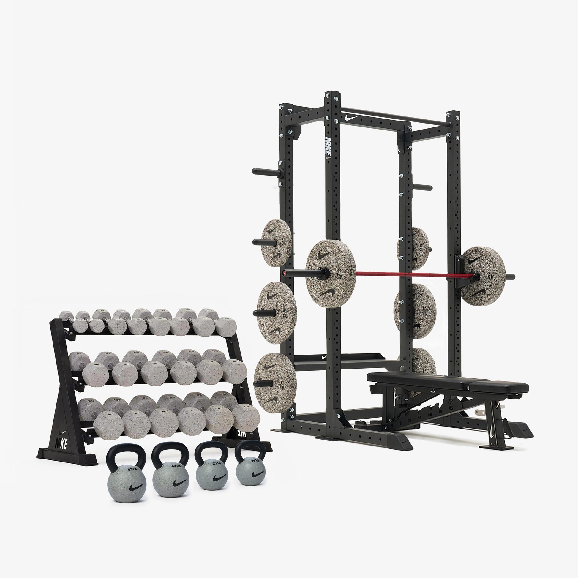 Nike Half Rack / Nike Grind Dumbbells + Plates / 20 kg Red SWOOSH