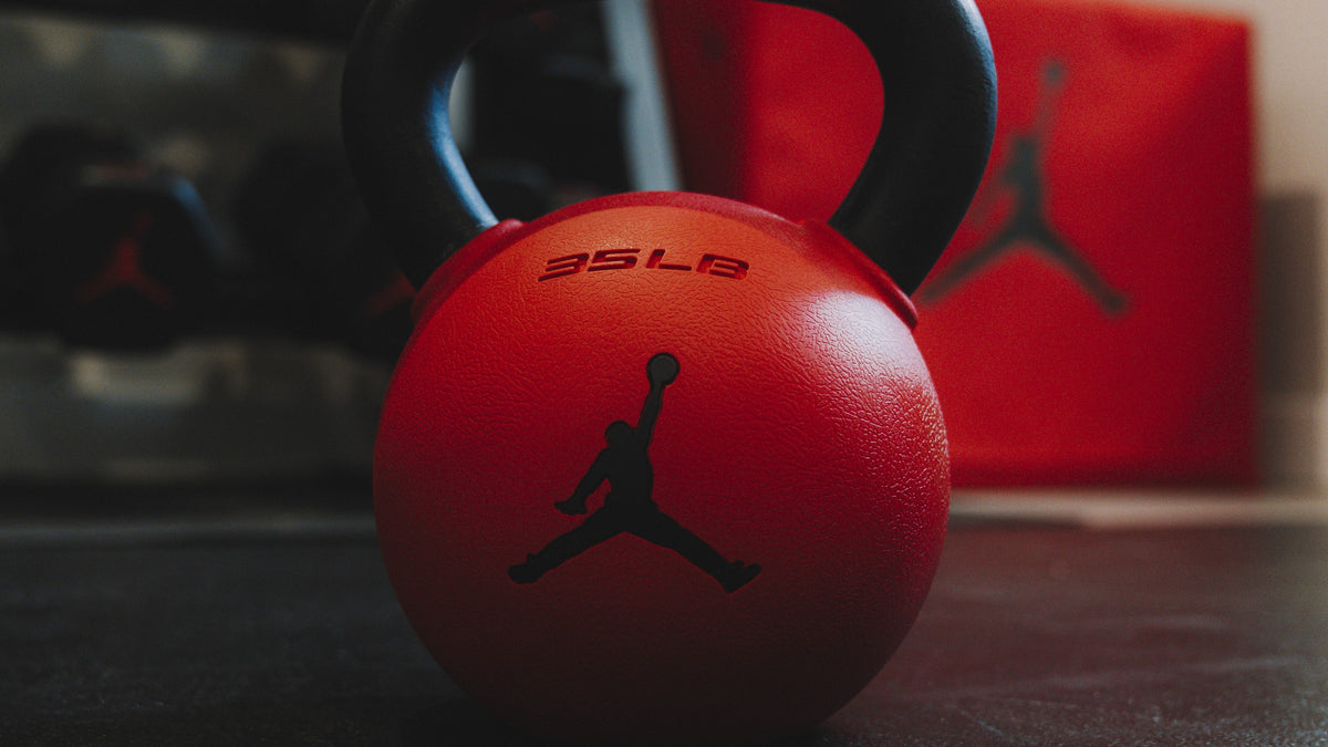 Jordan Strength Rubber Coated Kettlebell - Black Jumpman