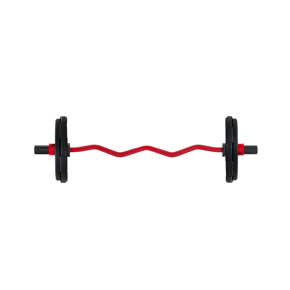 Jordan Strength Curl Bar Bundle with 10 and 15 lb bumper plates and collars | Jordan Strength Bumper Plates (10 and 15 lb pairs)