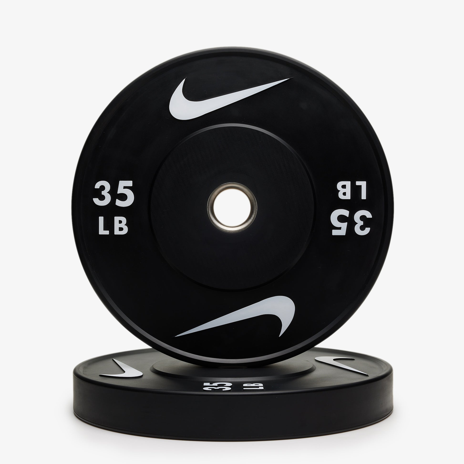 Nike Coated Premium Black JDI / Nike Black Bumper Plates / 35 and 15 lb pairs