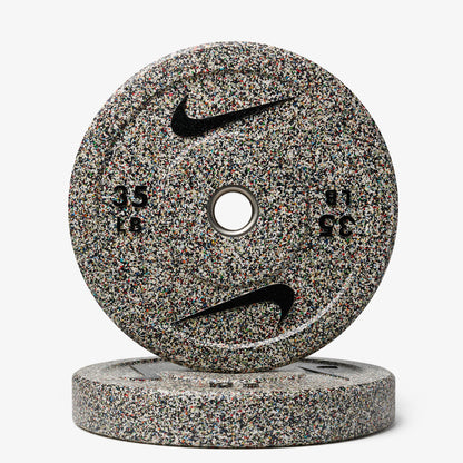Nike Chrome Swoosh Black / Nike Grind Bumper Plates / 35 and 15 lb pairs