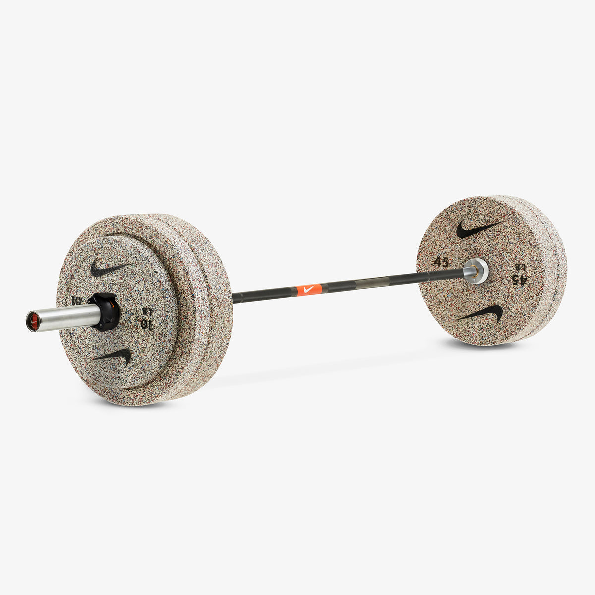 20 kg Nike 1972 Power Bar / Nike Grind Bumper Plates / Black/Orange