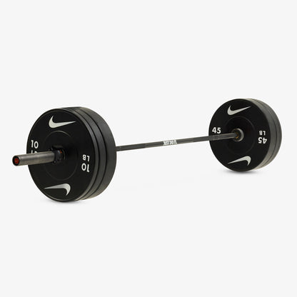 20 kg Nike Strength Shield - Black ("Just Do It") / Nike Black Bumper Plates / Black/Orange