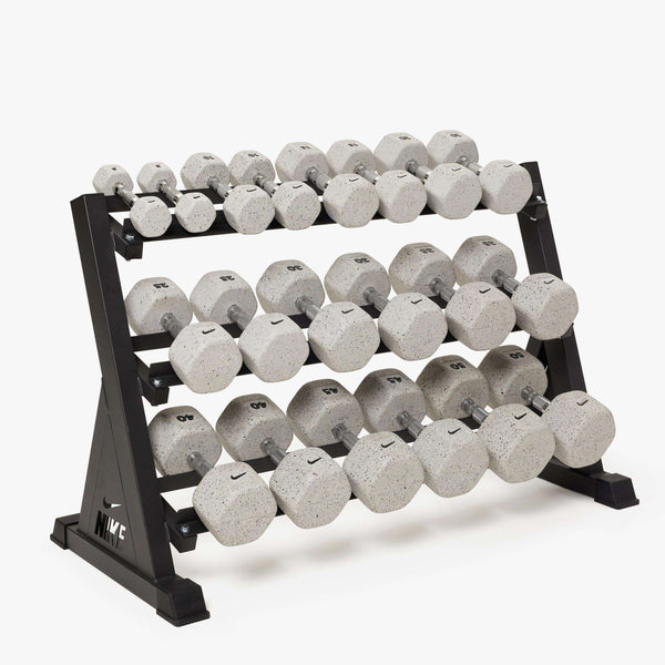 50 lb dumbbell set with rack on sale