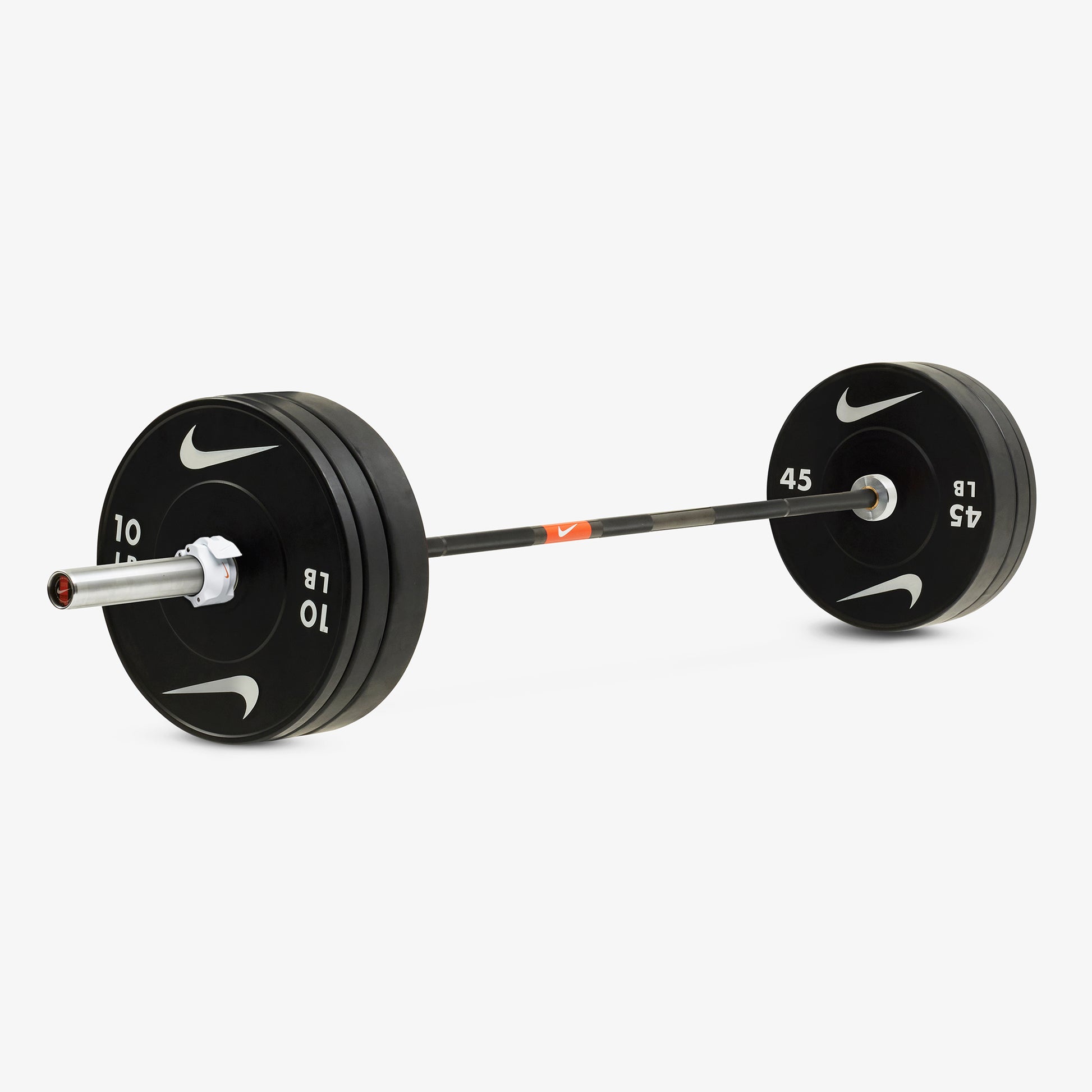 20 kg Nike 1972 Power Bar / Nike Black Bumper Plates / White/Orange