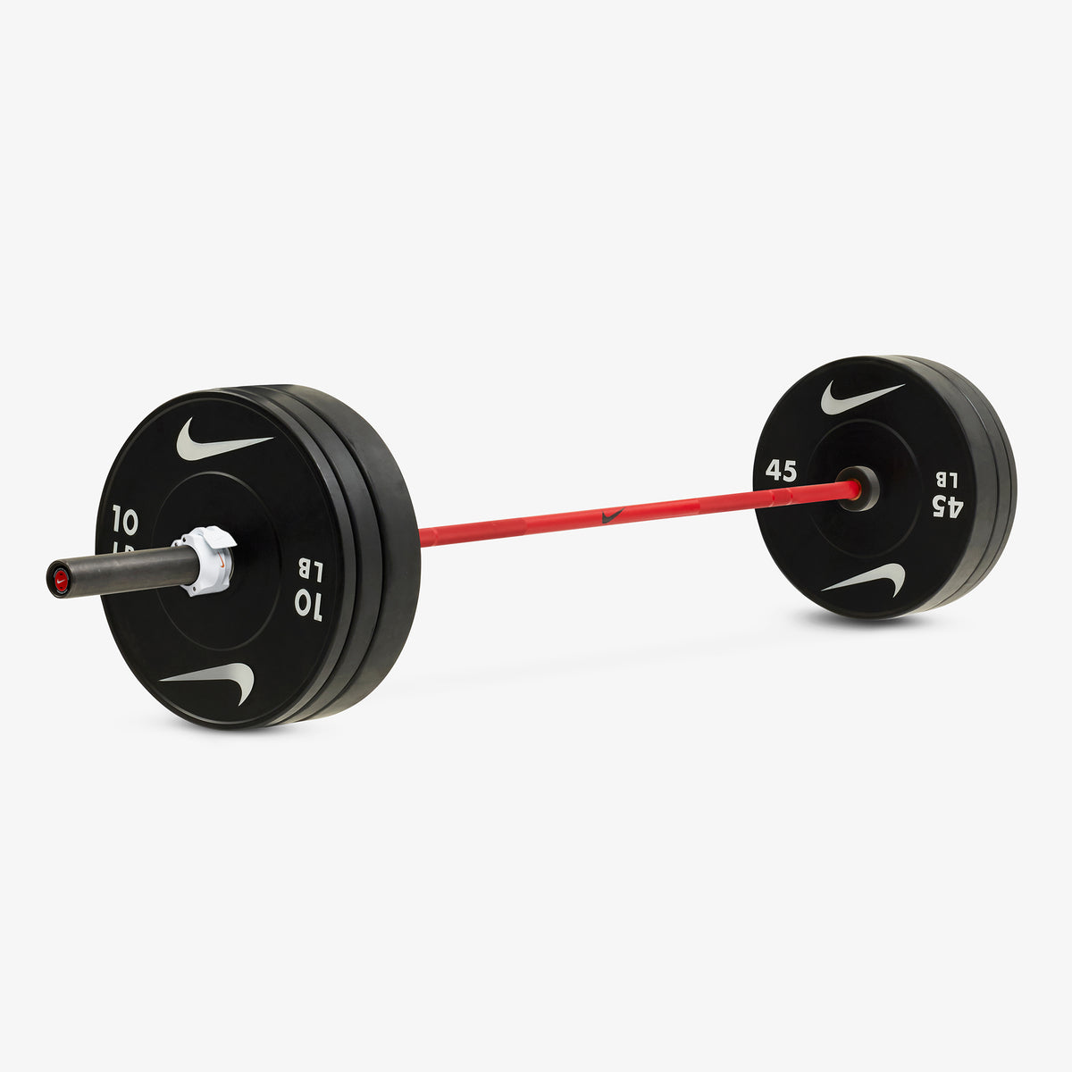 20 kg Nike Strength Shield - Red Swoosh / Nike Black Bumper Plates / White/Orange