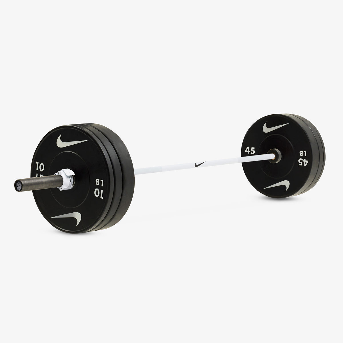 20 kg Nike Strength Shield - White Swoosh / Nike Black Bumper Plates / White/Black