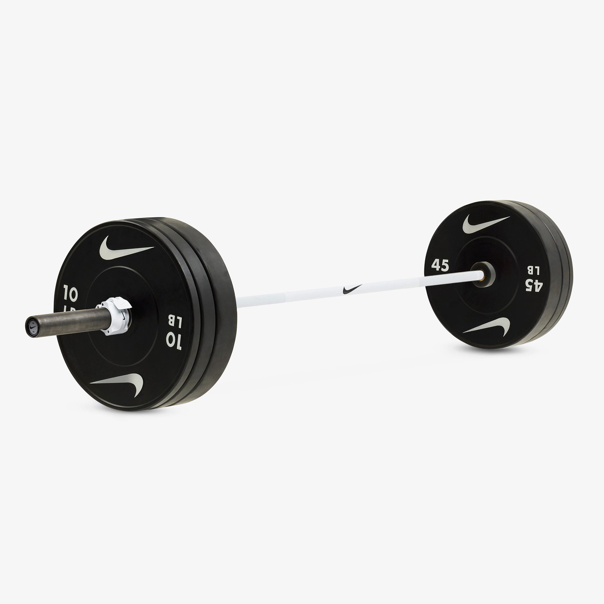 20 kg Nike Strength Shield - White Swoosh / Nike Black Bumper Plates / White/Black