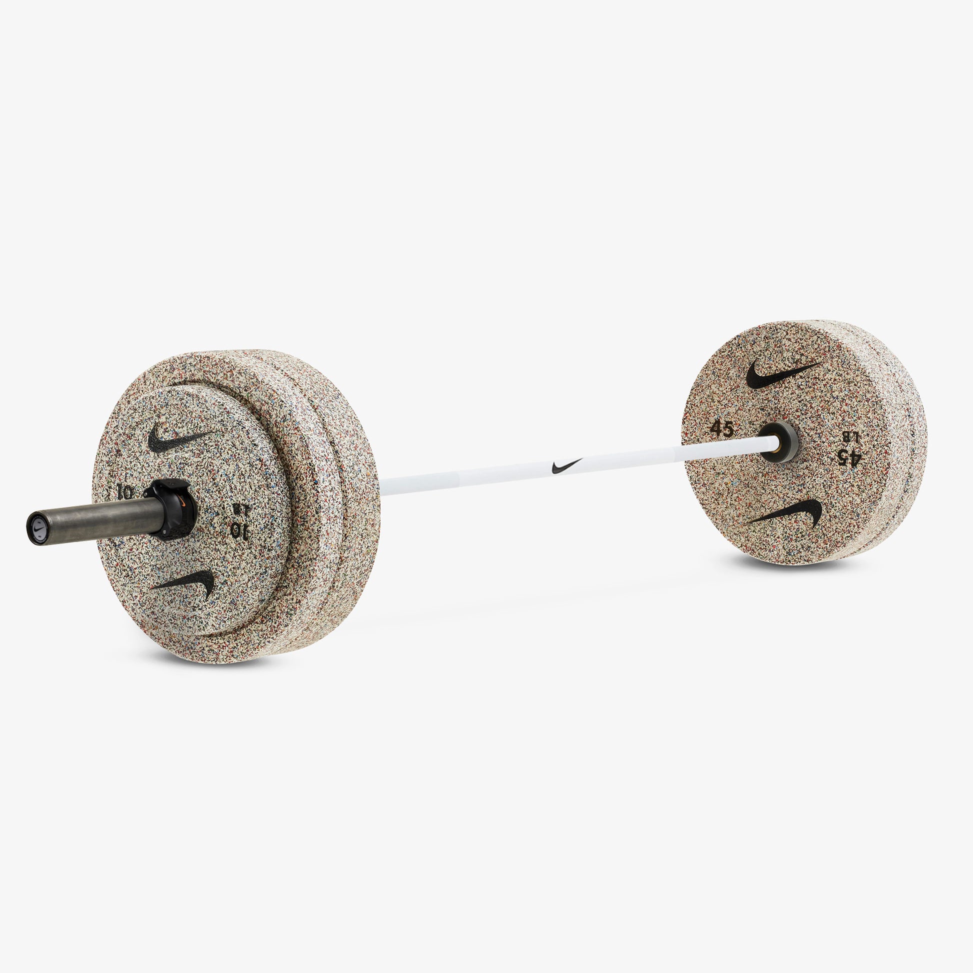 20 kg Nike Strength Shield - White Swoosh / Nike Grind Bumper Plates / Black/Orange