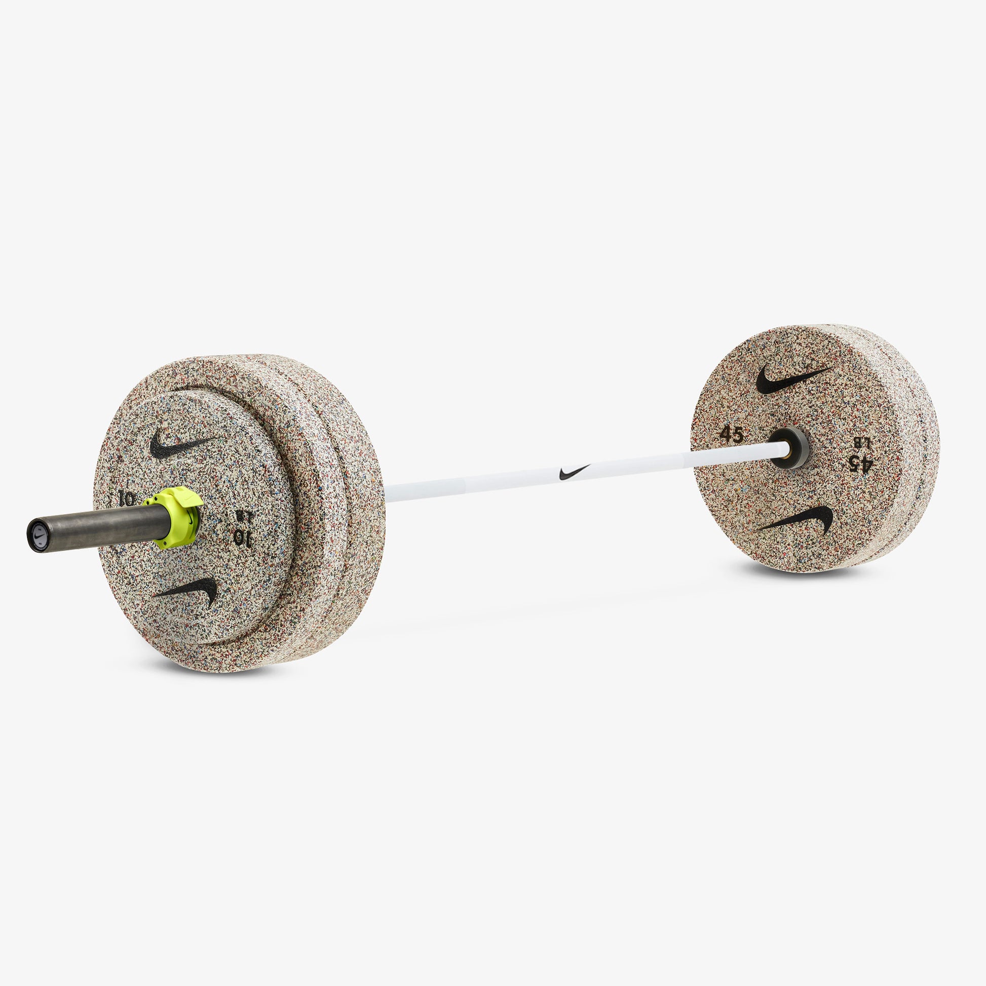 20 kg Nike Strength Shield - White Swoosh / Nike Grind Bumper Plates / Volt/Black
