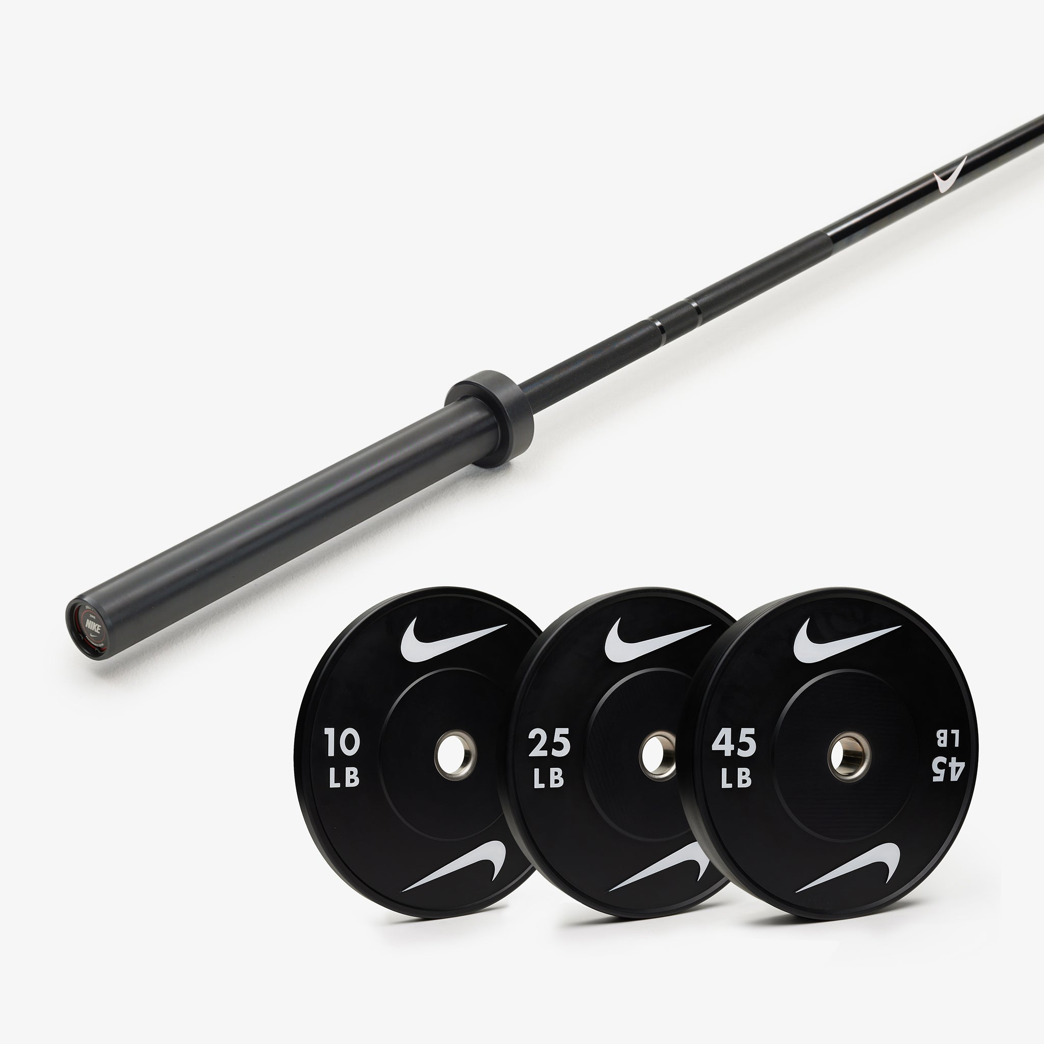 Nike Black Chrome Barbell and Weights Set – Nike Strength