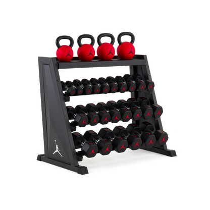 Loaded with dumbbells and kettlebells, sold separately